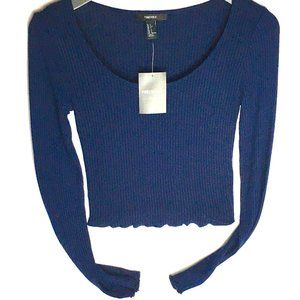 F21 NWT Thin Navy Knit Low Cut Top.